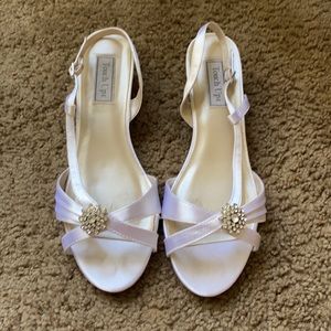 Retro looking wedge heels wide width